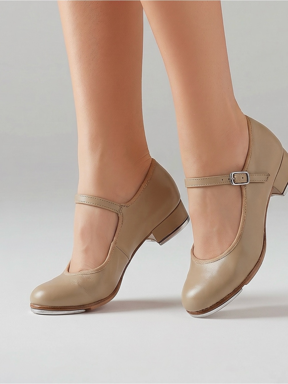 Bloch Show Tapper Tap Shoes Beige Mary Jane Low Block Heel Pumps-5